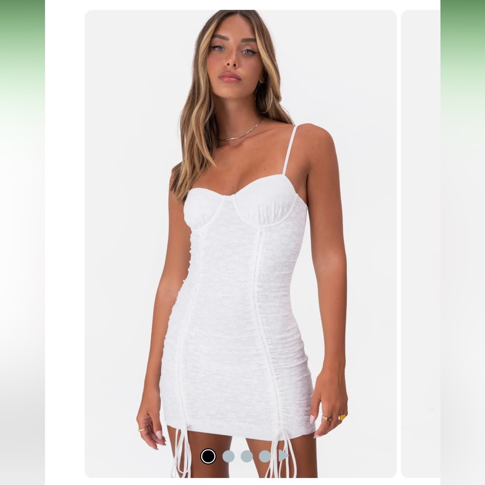 white mini dress; size small; worn once (sold out in all sizes on website)